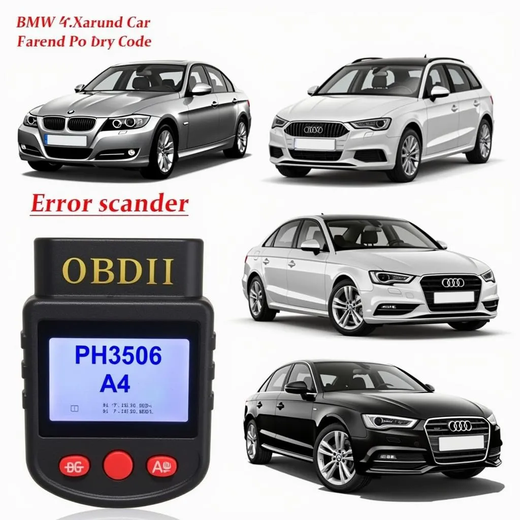 European car models displaying PH3506 error code on an OBDII scanner