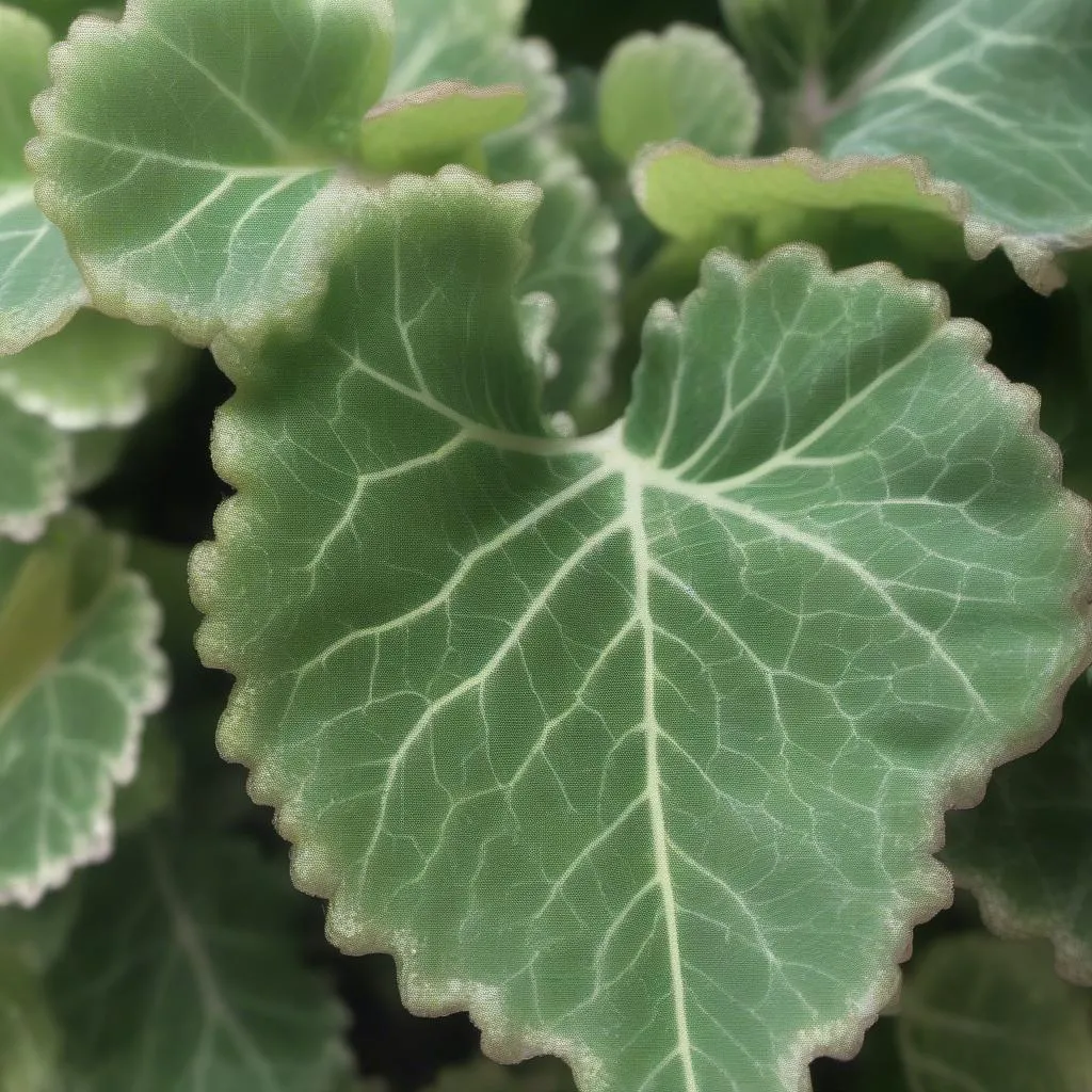 Eyelash Begonia Leaves Close Up