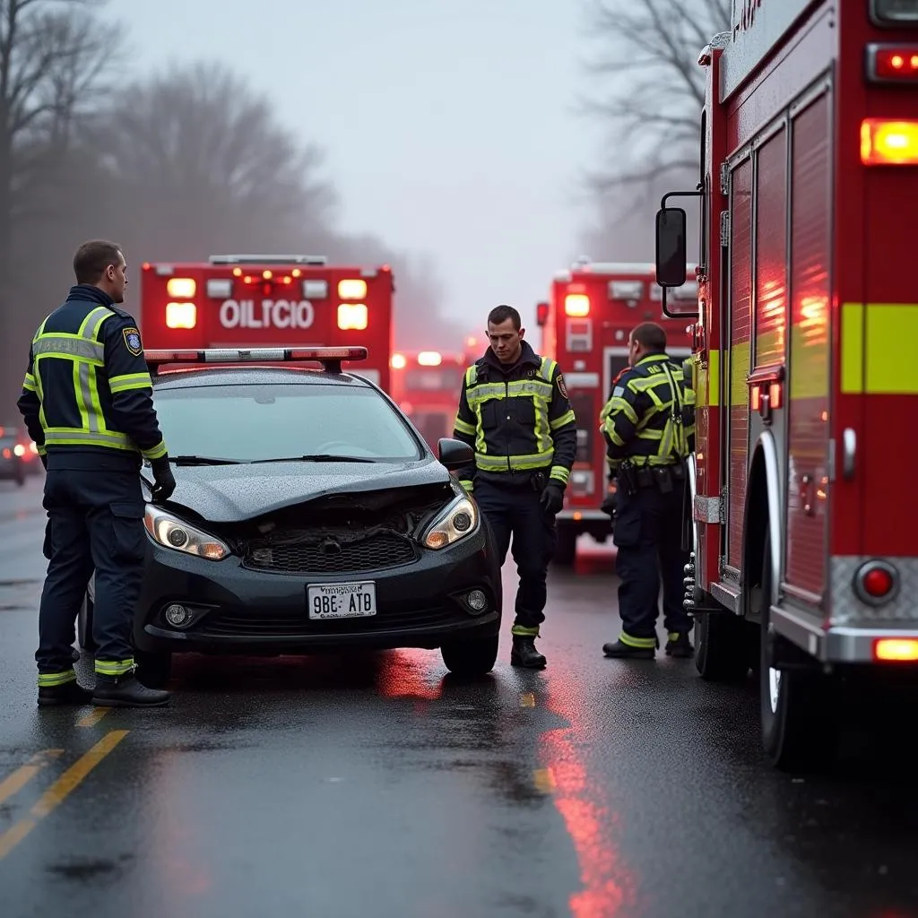 Emergency Responders at a Car Accident Scene