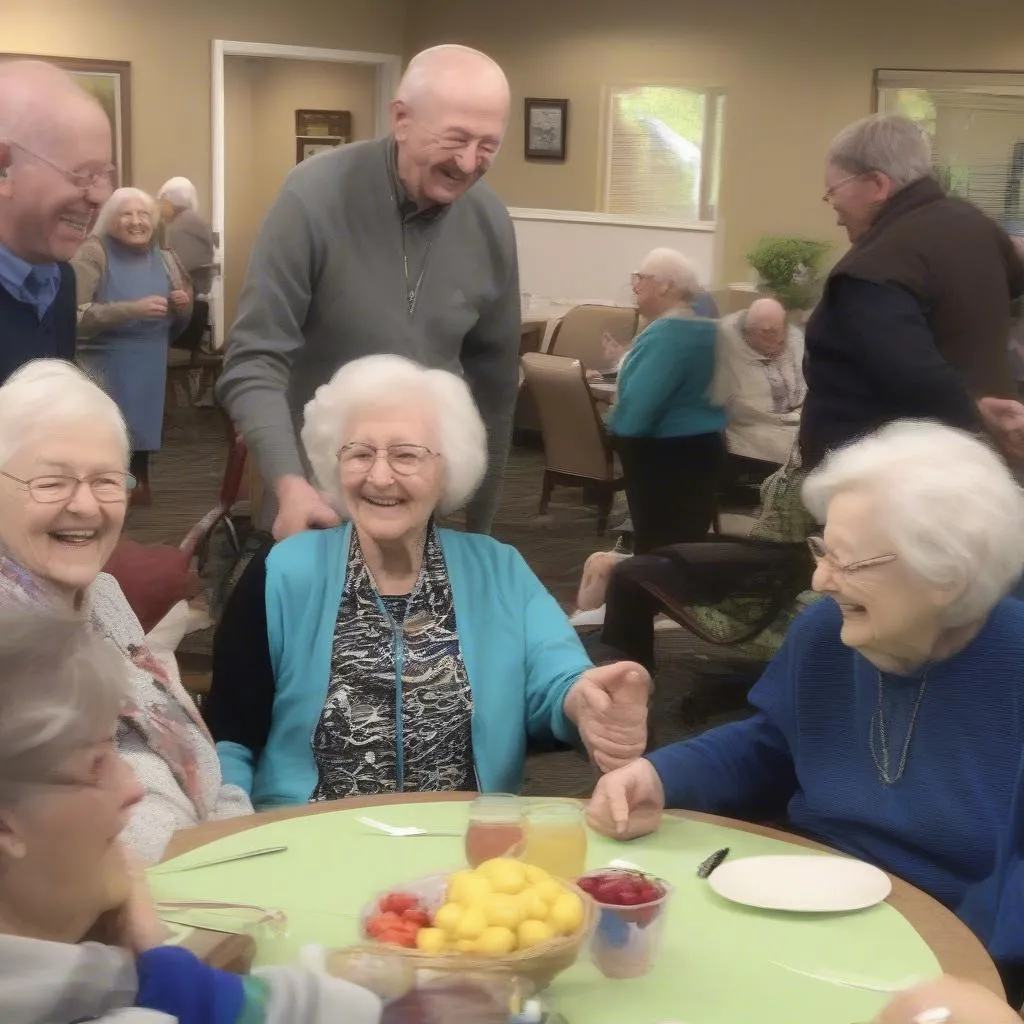 Happy residents at Fieldstone Memory Care Puyallup