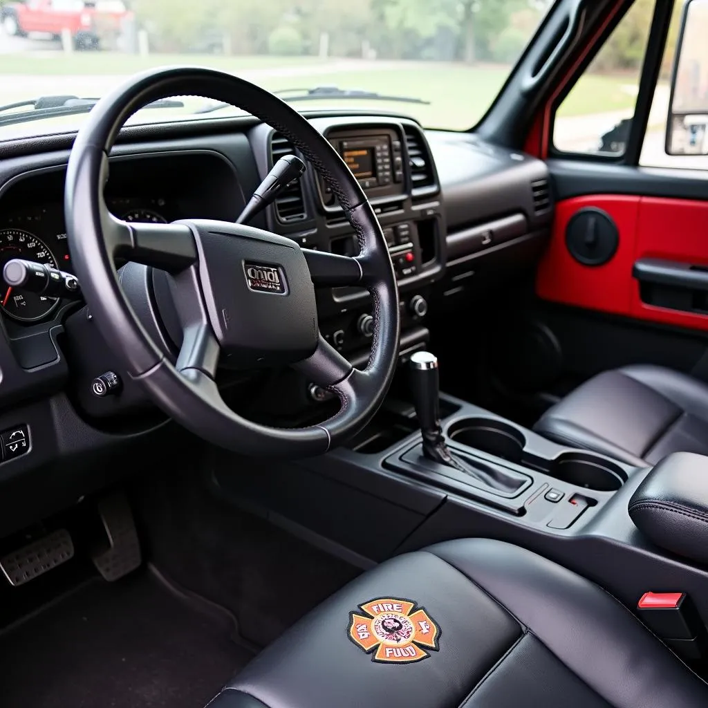 Interior view of a fire chief car