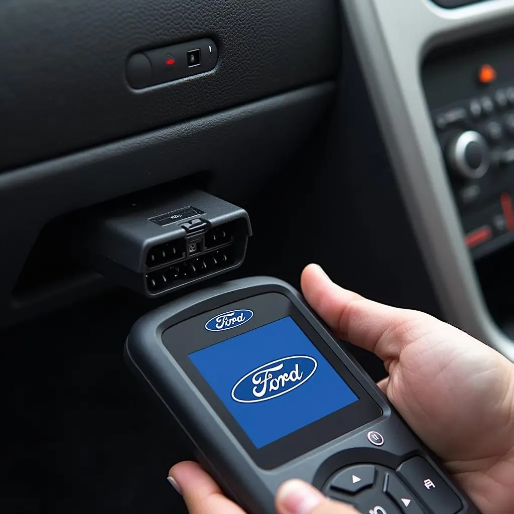 Ford Key Programming Device connected to OBD2 port