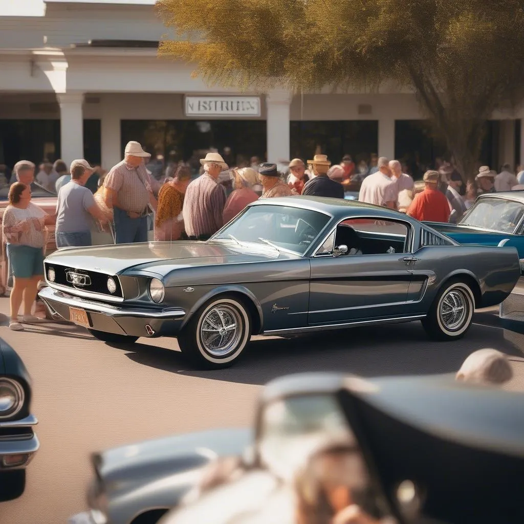 Classic Ford Mustang at a Car Show