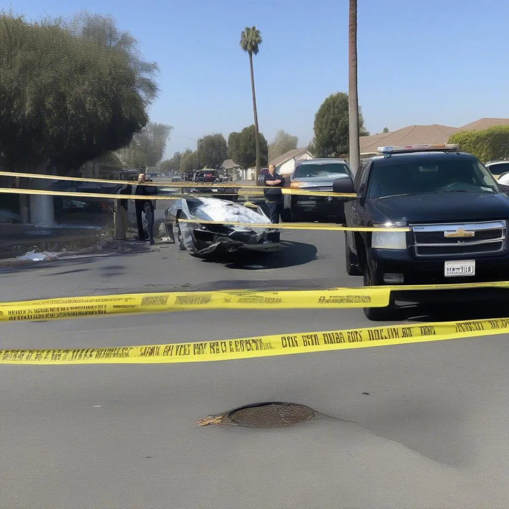 Accident scene in Fountain Valley