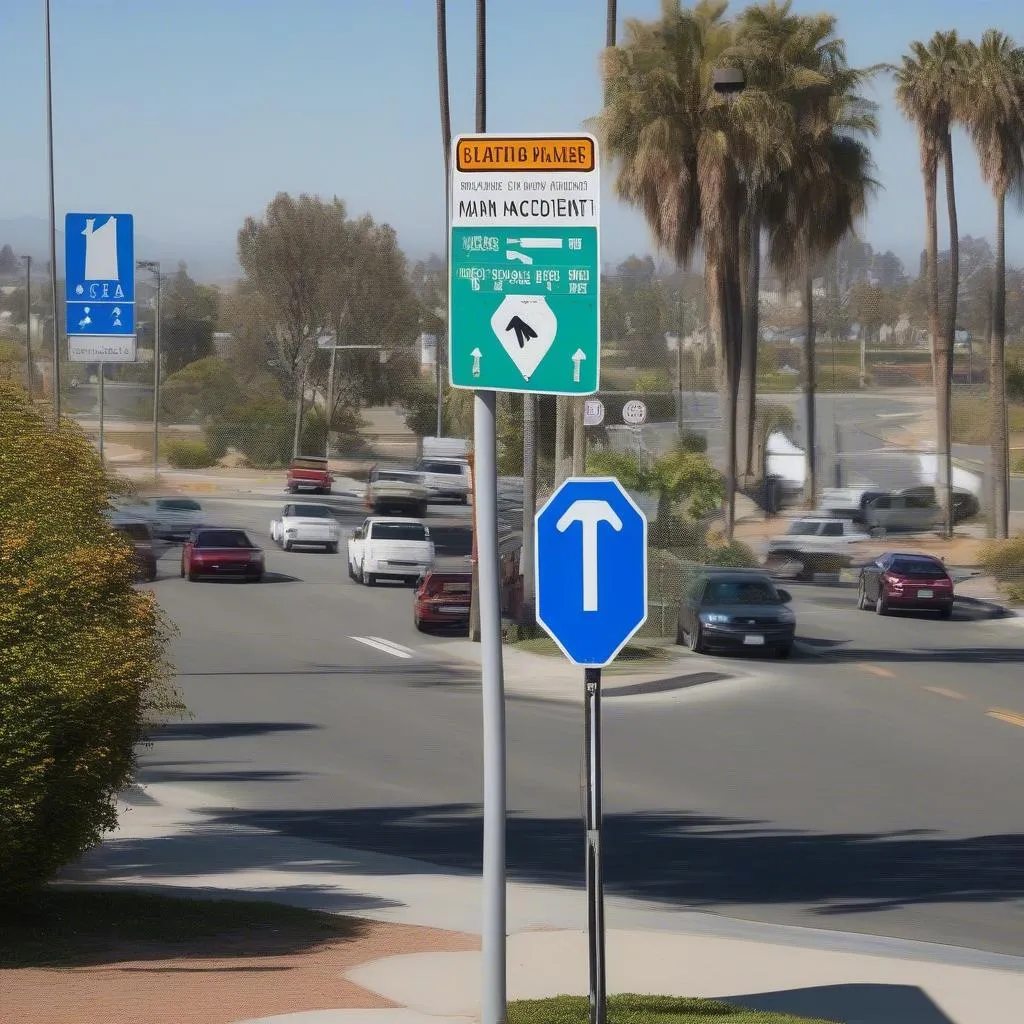 Traffic signs in Fountain Valley