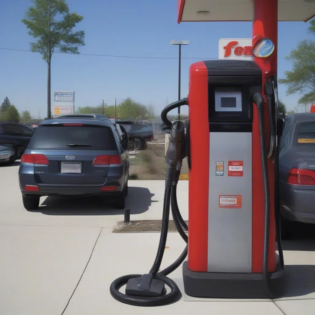 Free car vacuum at a gas station