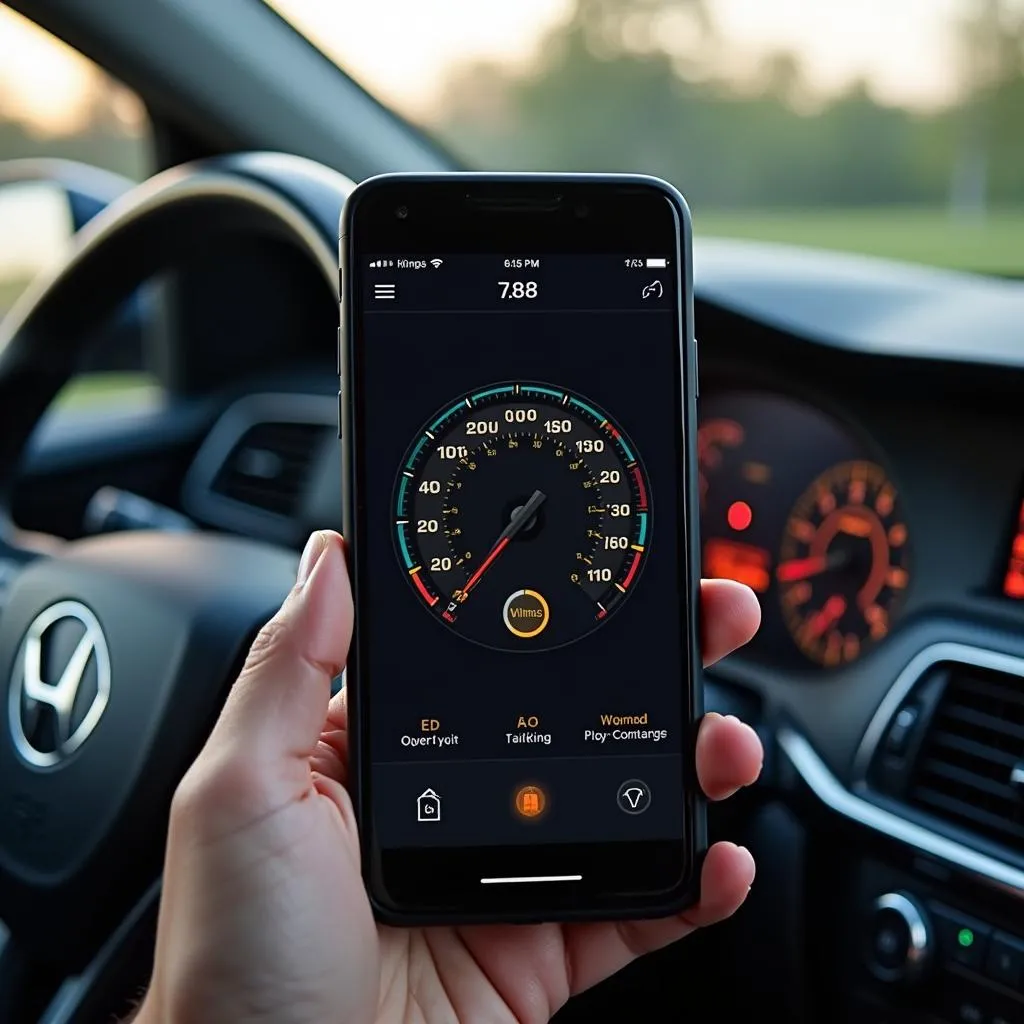 Free OBD scan tool software displaying car diagnostics on a phone