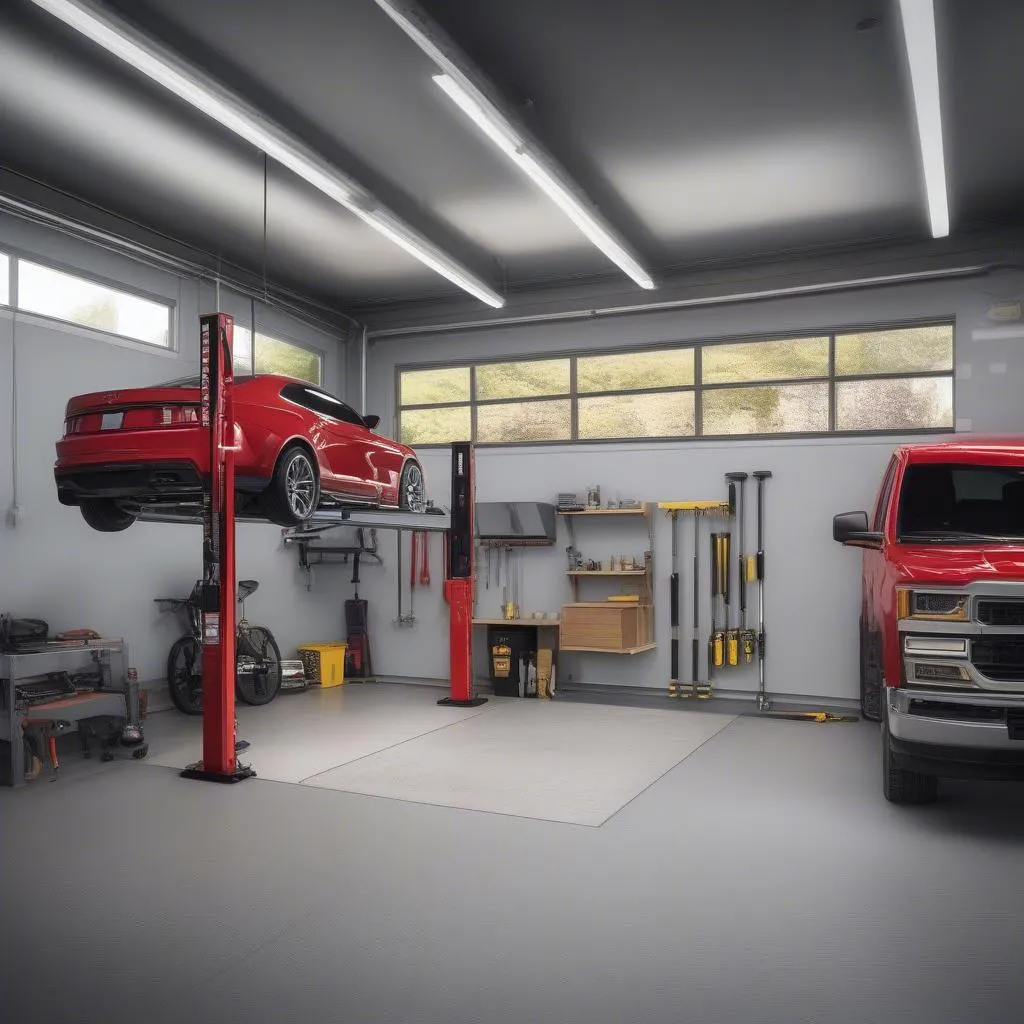 Garage Car Lift Space