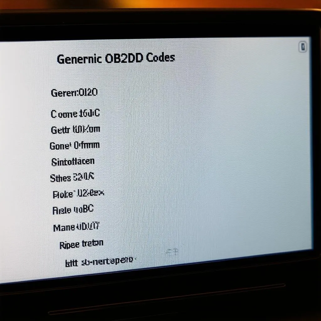 Generic OBD Codes