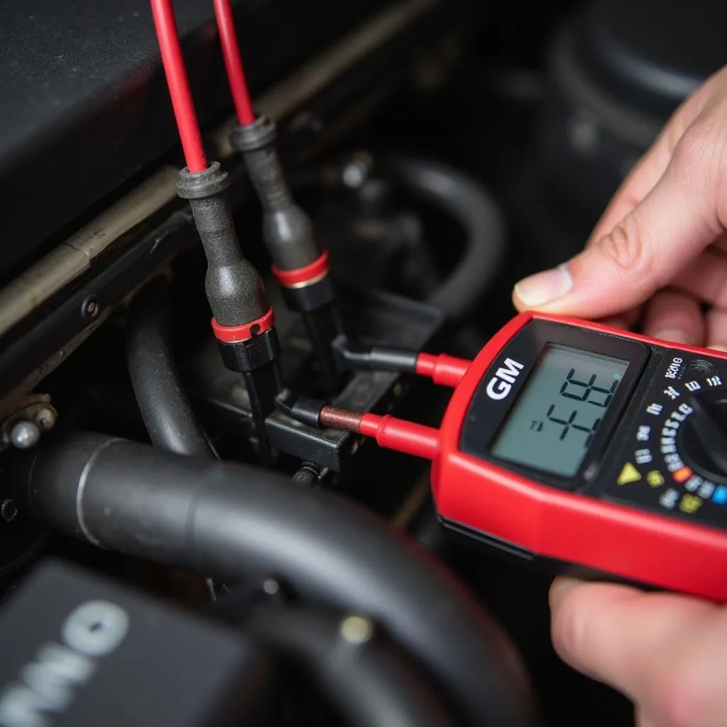 GM OBD Code 13: Mechanic Inspecting Wiring Harness