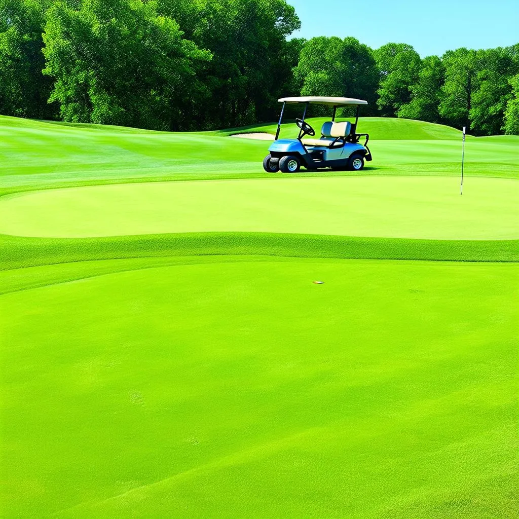 Golf Course with Club Car