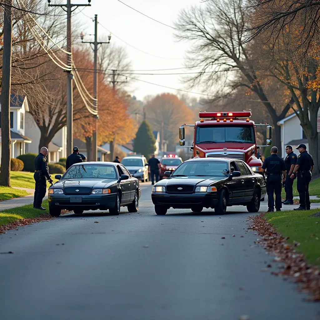 Car Accident Scene in Granville, NY