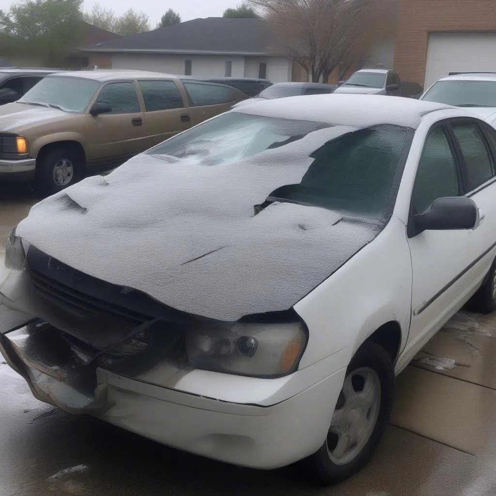 Hail Damaged Car