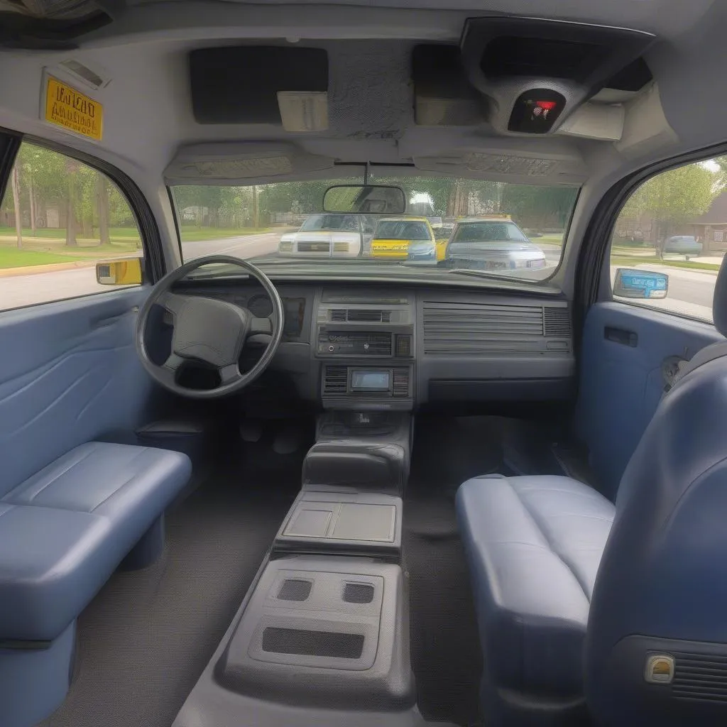 Interior of a Half Cop Car Half Taxi