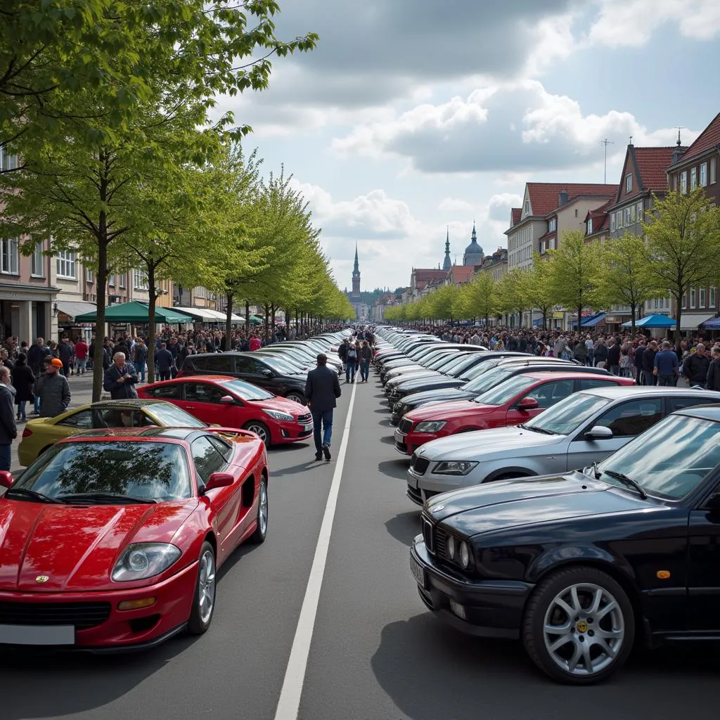 Crowds at the Hamburg Car Show