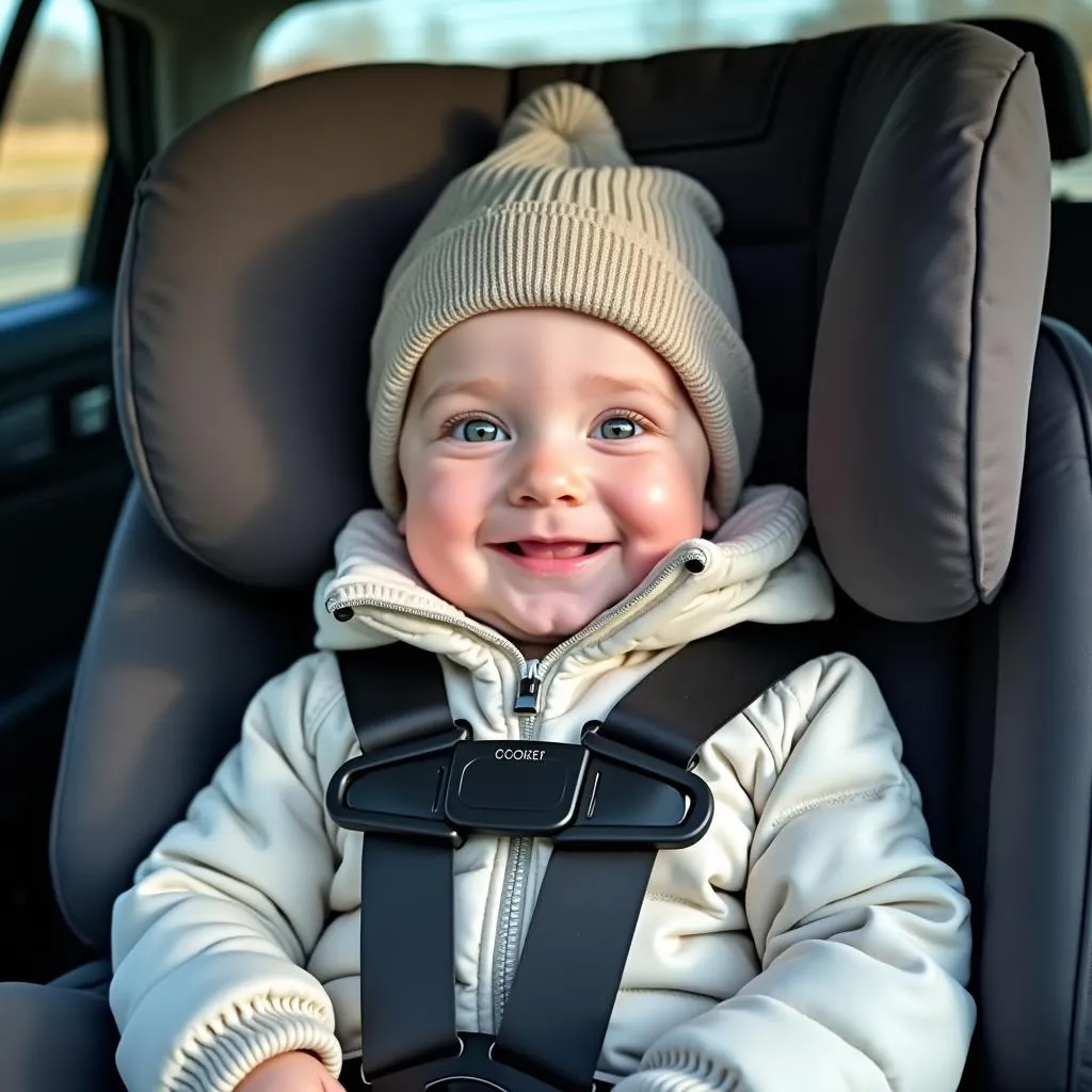 Content Baby in Car Seat