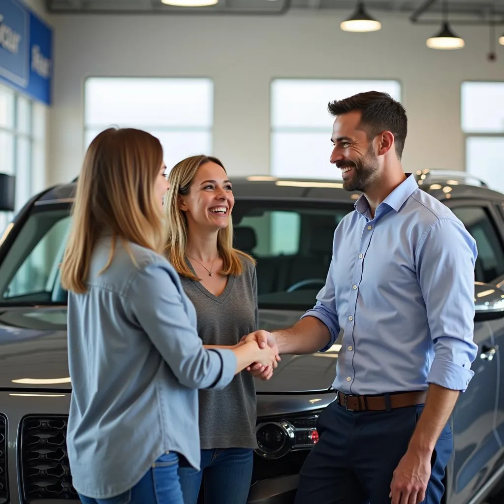  Couple buying new car in Louisville MS