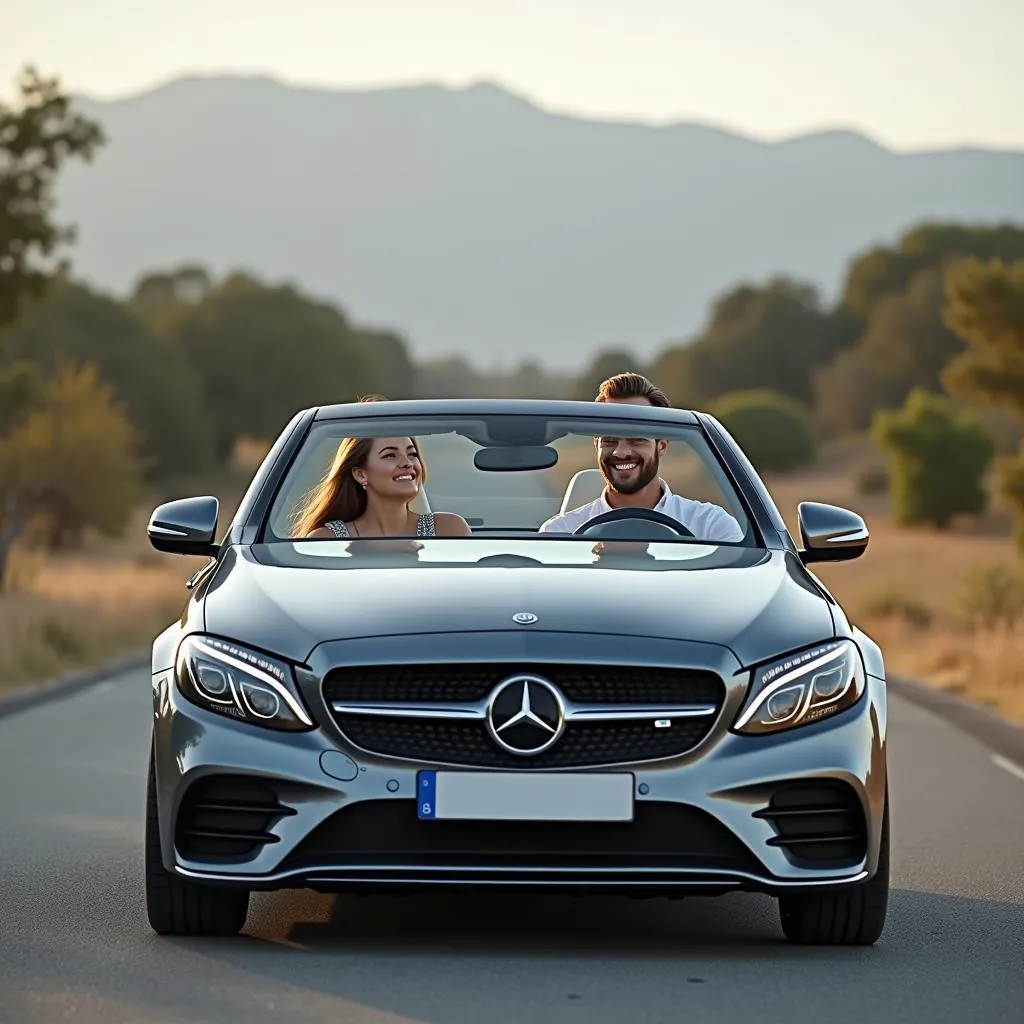 Couple Driving Mercedes-Benz