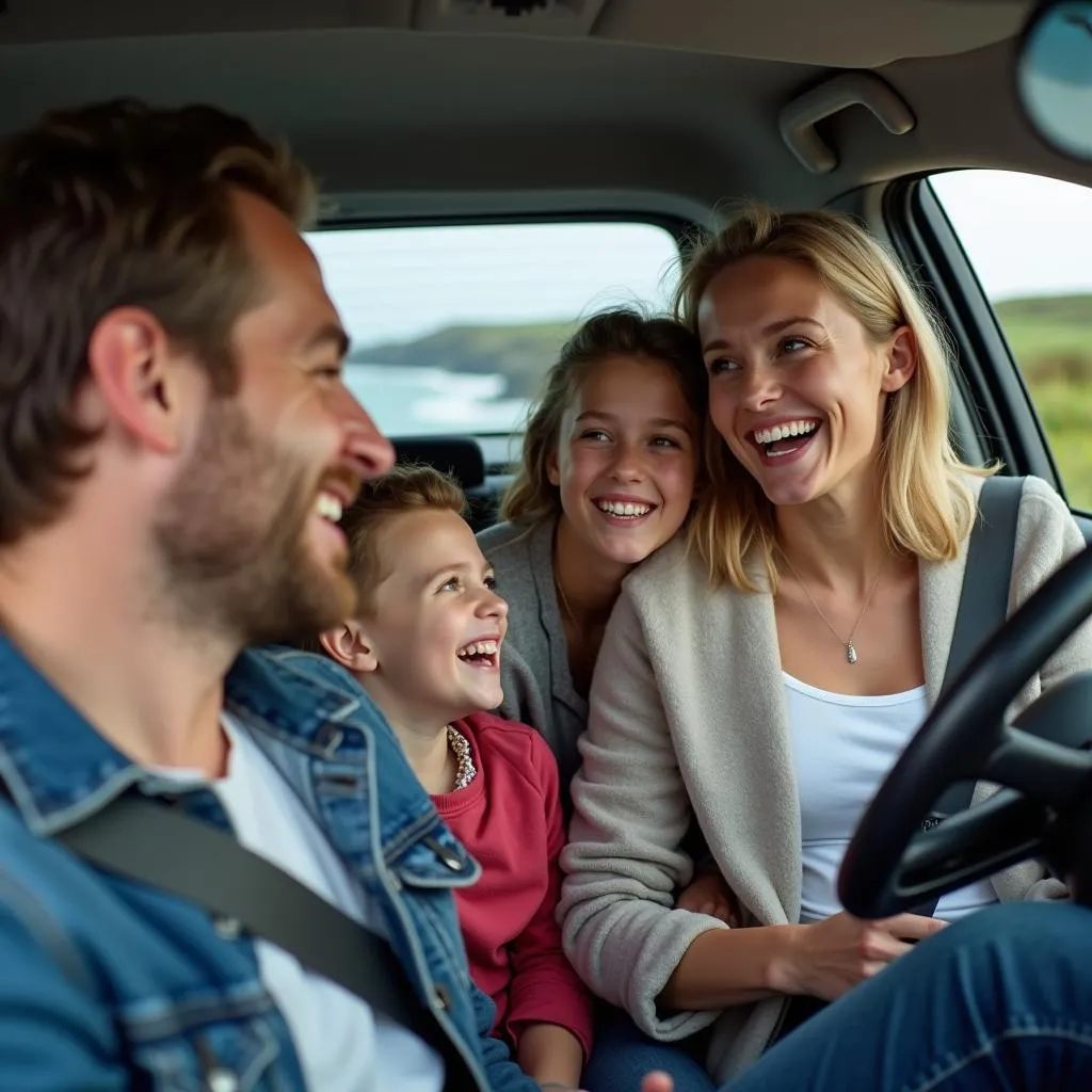 Family Enjoying a Road Trip