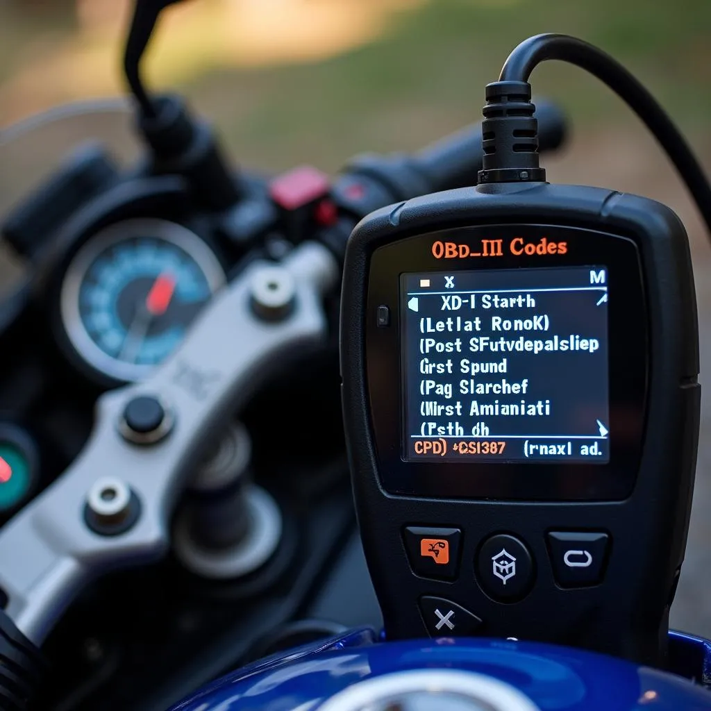 Hayabusa OBD scanner displaying error codes