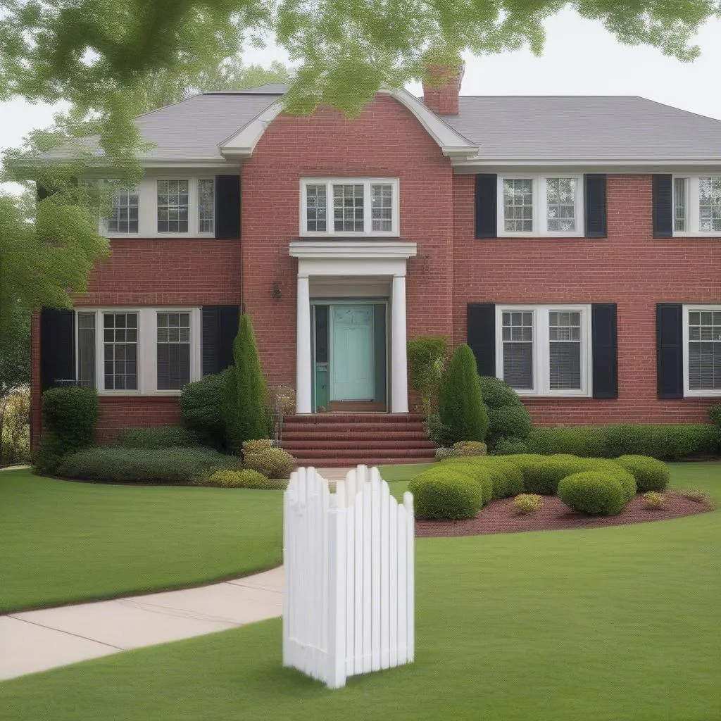 a healthy green lawn and a house