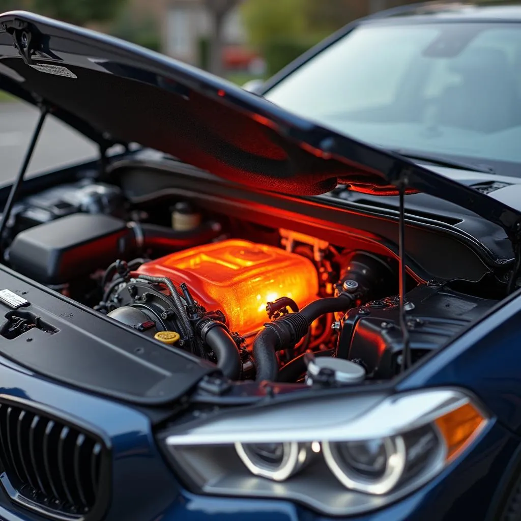 Heat shield under car hood