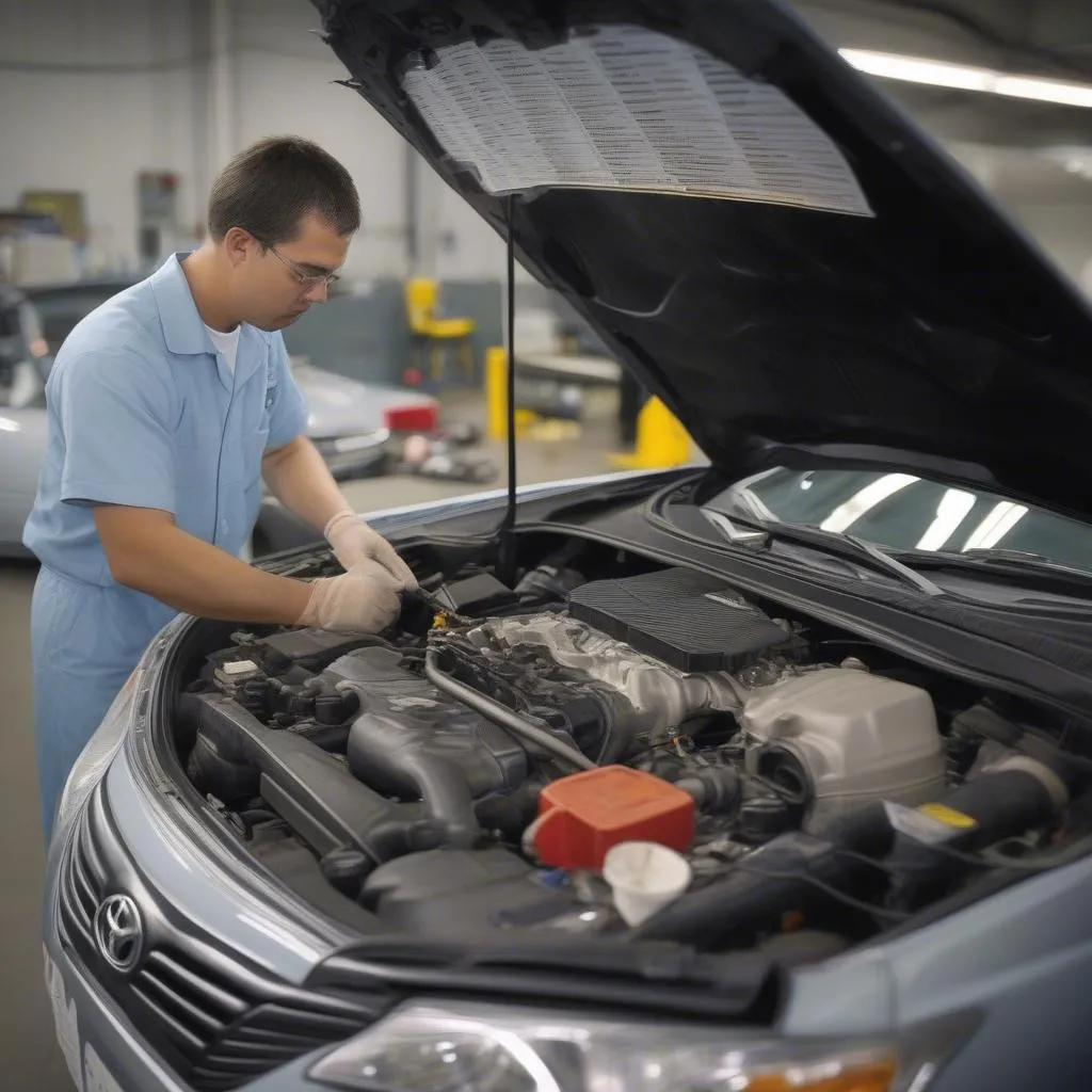 Hendrick Toyota used car undergoing a comprehensive inspection