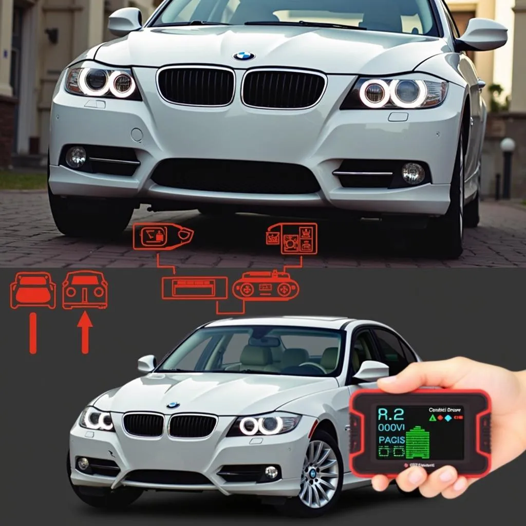 Hercule OBD scanner being used on a BMW 3 series