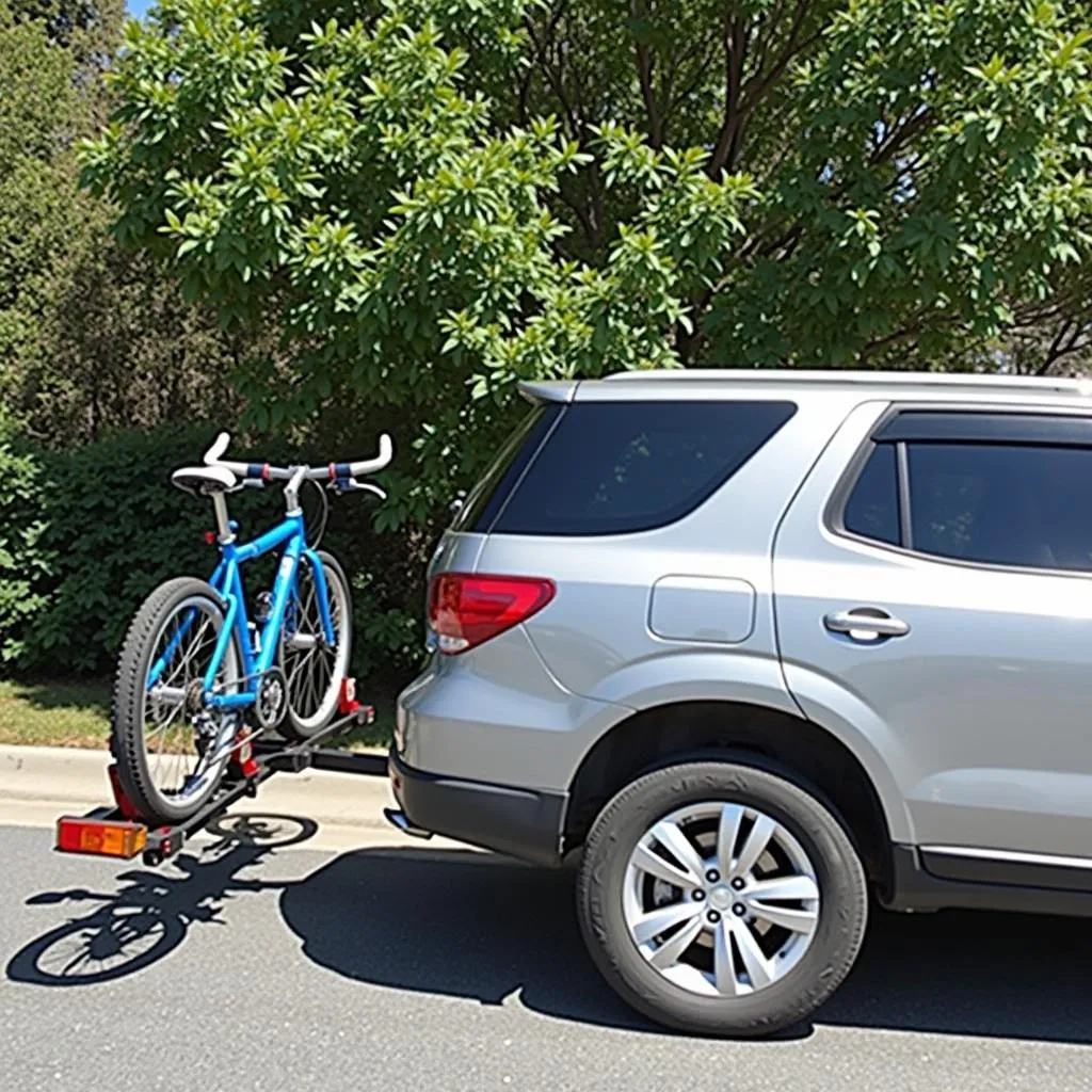 Hitch Mounted Tandem Bike Rack on a Car