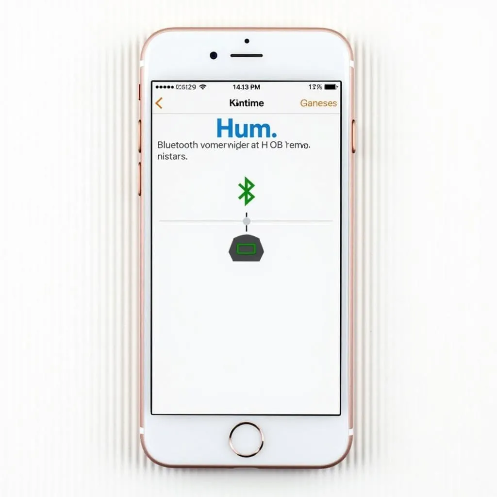 Hum app displaying Bluetooth connection status