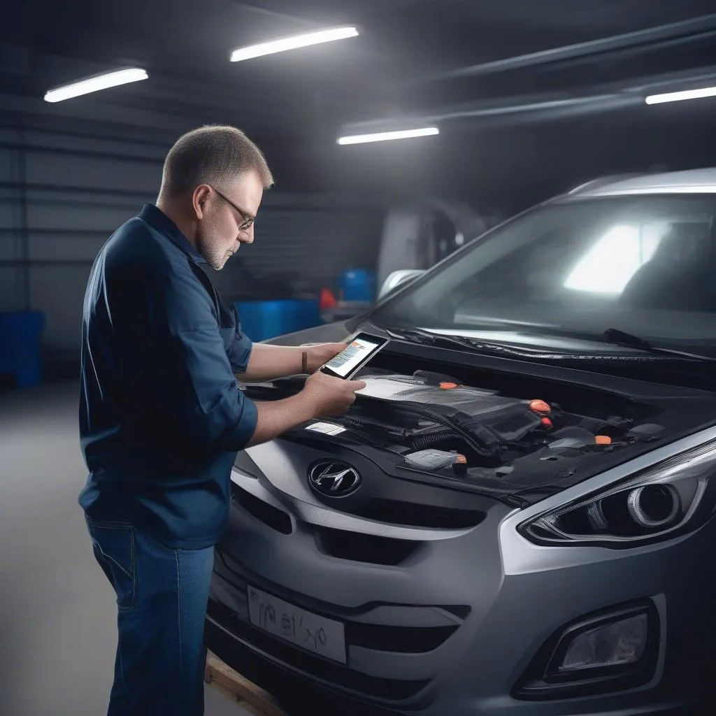 Hyundai i30 Mechanic Using OBD Scanner