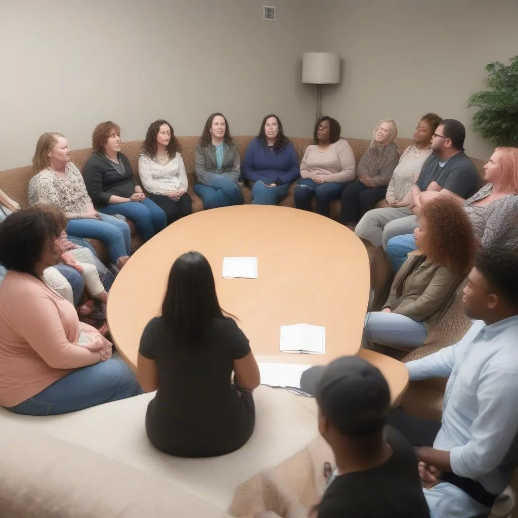 Foster parents in Indiana meeting at a support group