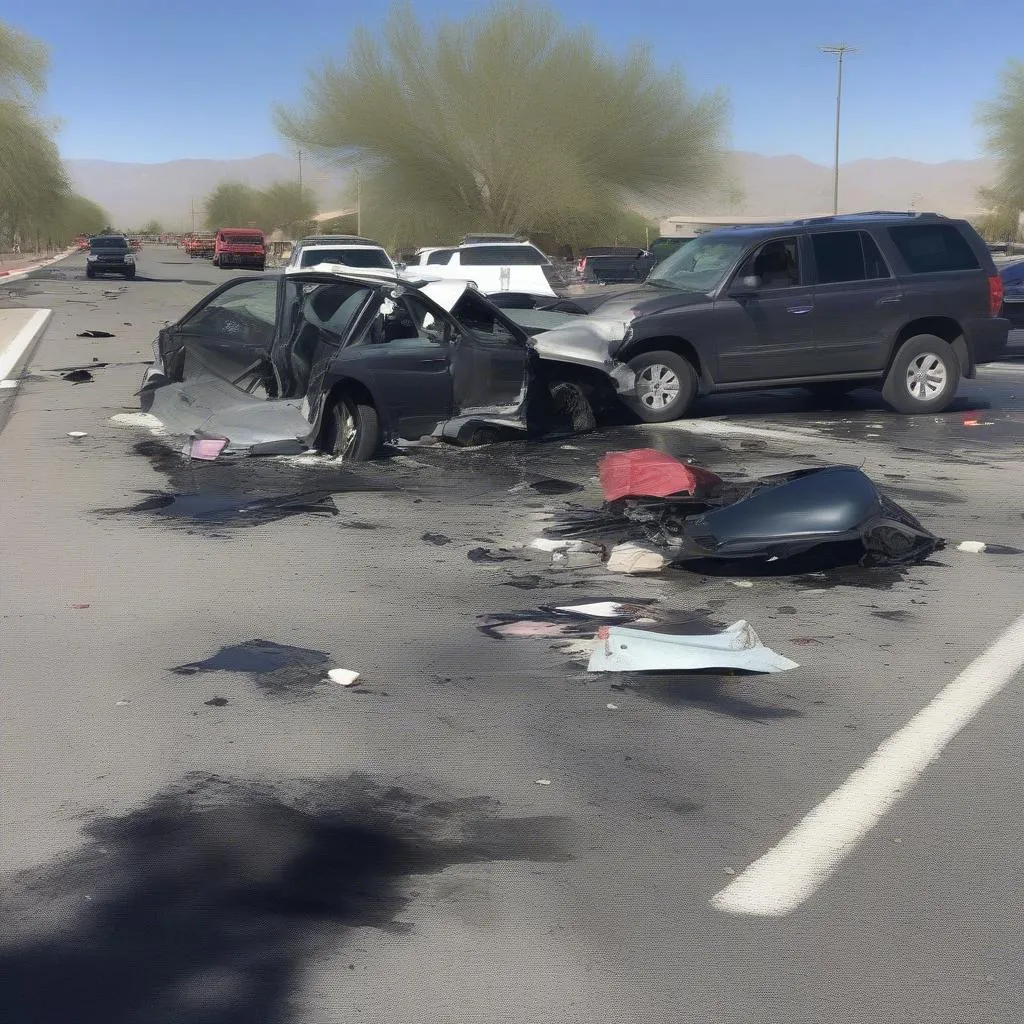 Indio car accident scene