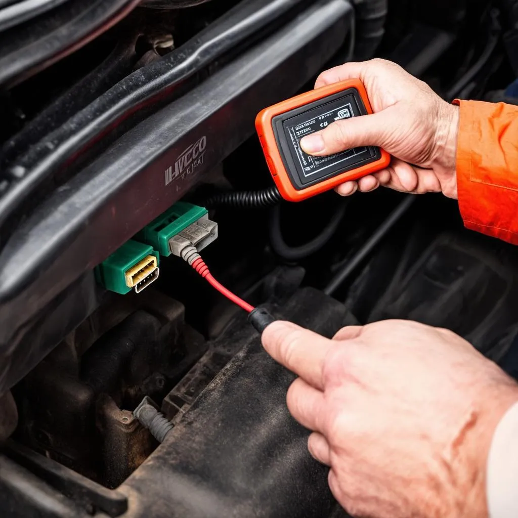 Iveco Daily OBD2 Scanner in use