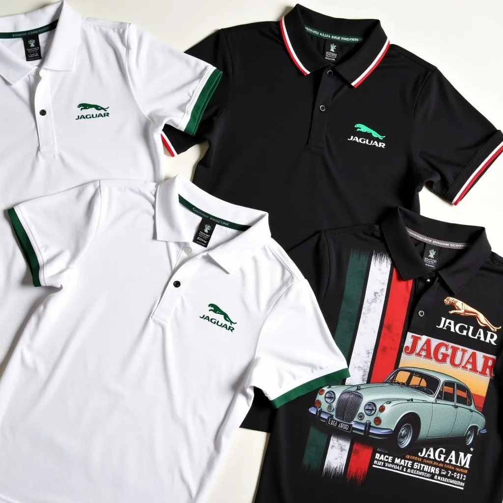 Assortment of different Jaguar polo shirts