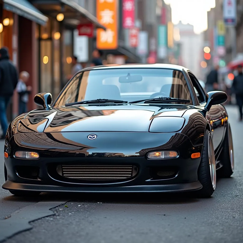 JDM Mazda RX-7 parked on a city street