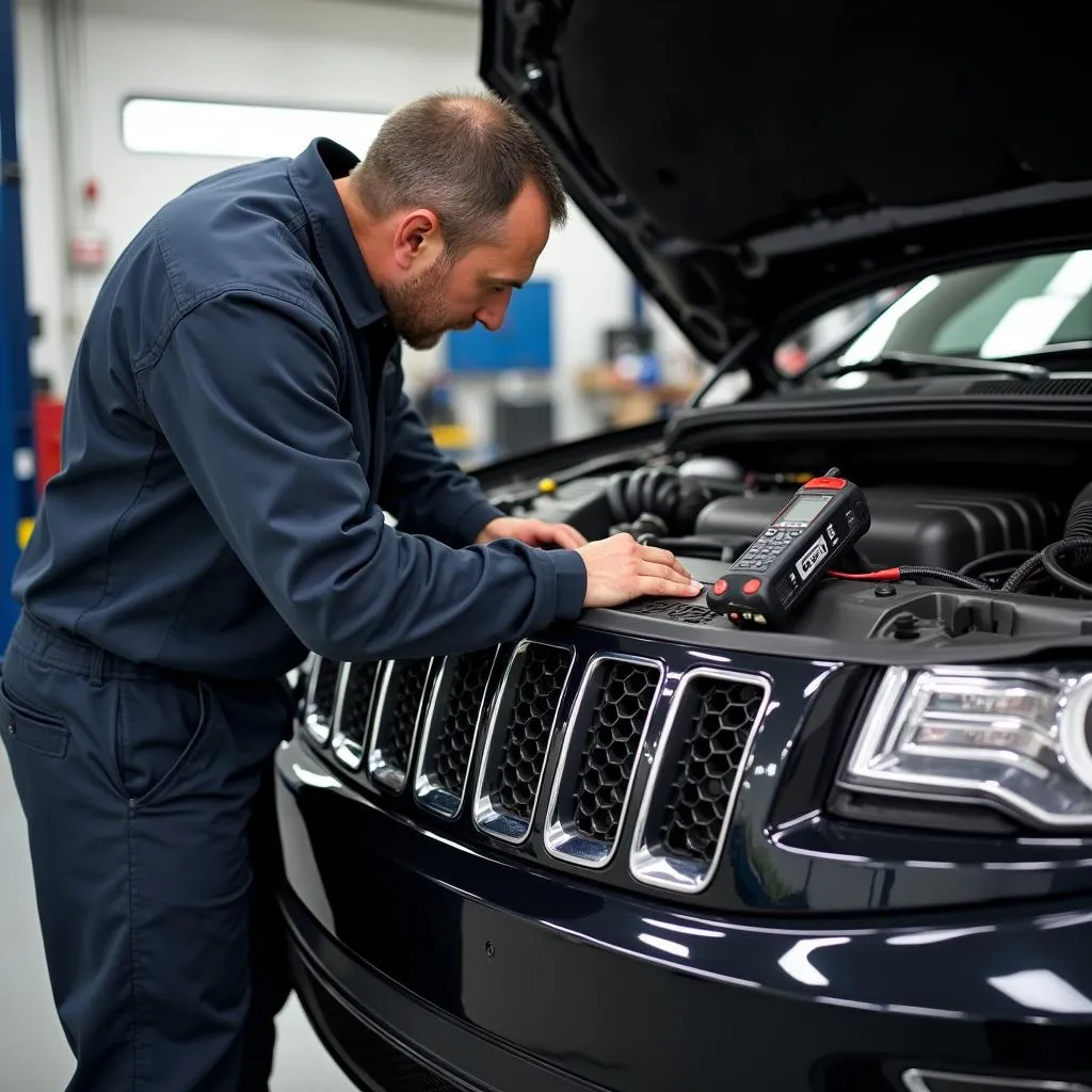 Jeep Grand Cherokee at Mechanic