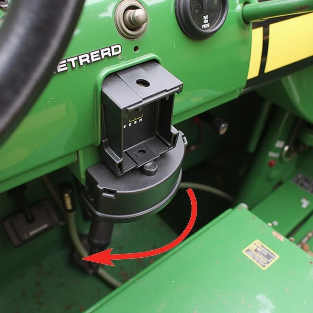 John Deere tractor OBD port location