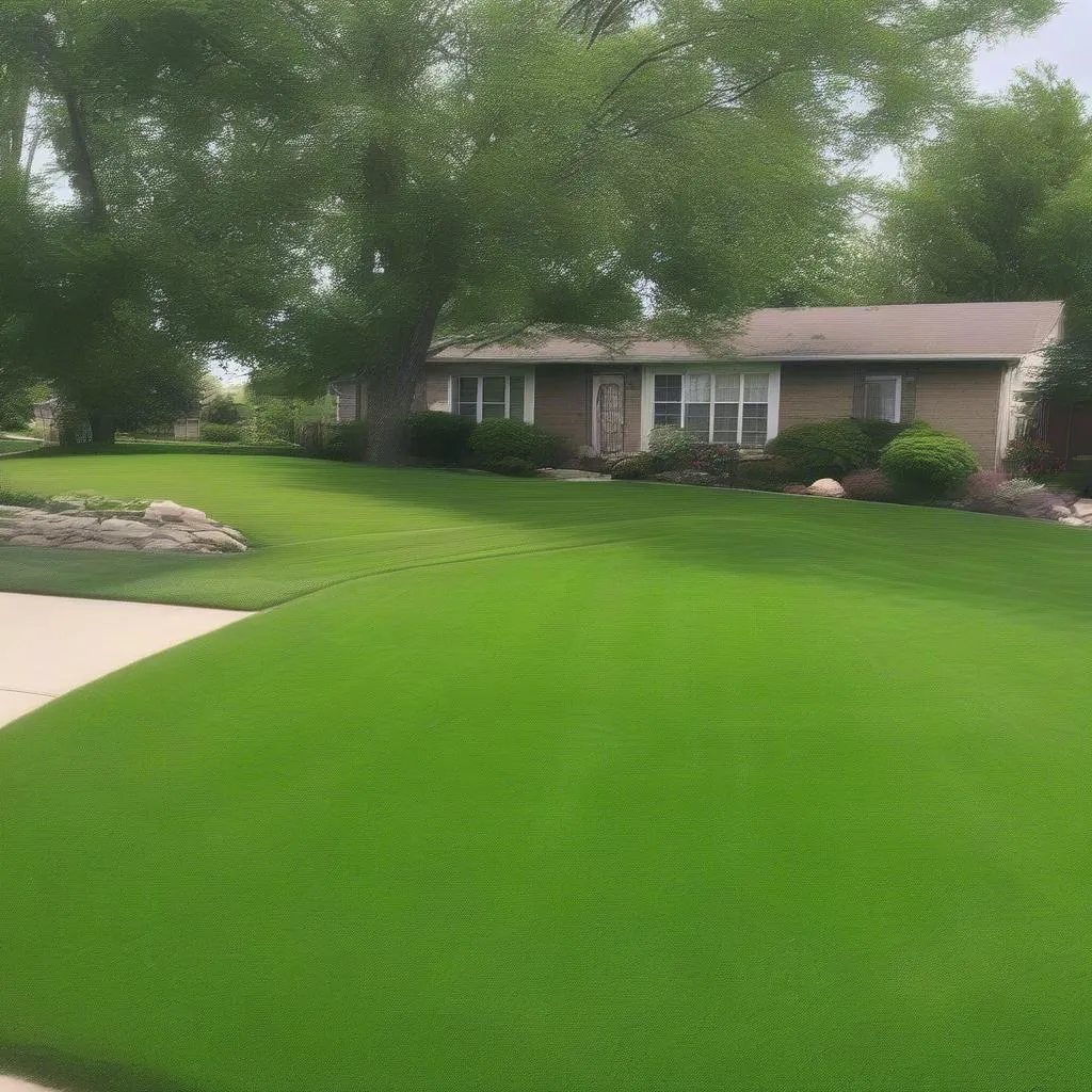 A lush, green lawn in Hutchinson, KS