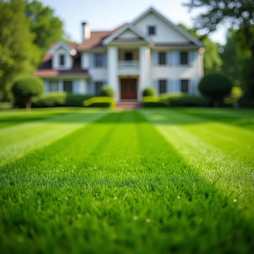 Healthy green grass lawn in Westchester