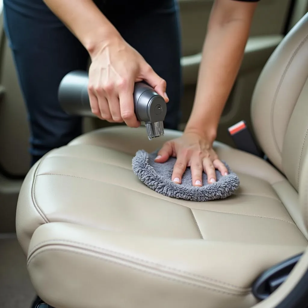 Cleaning a Leather Car Seat