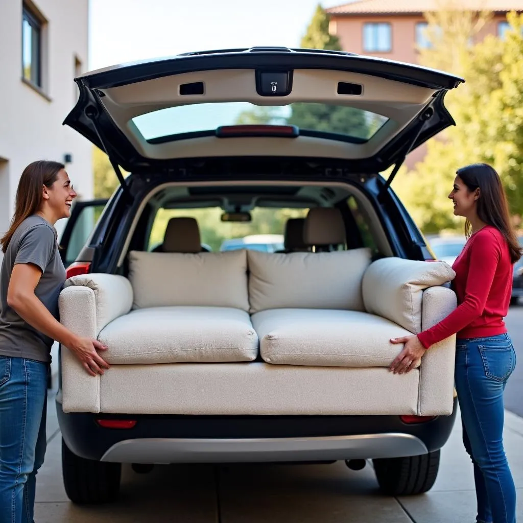 Loading Furniture into Car