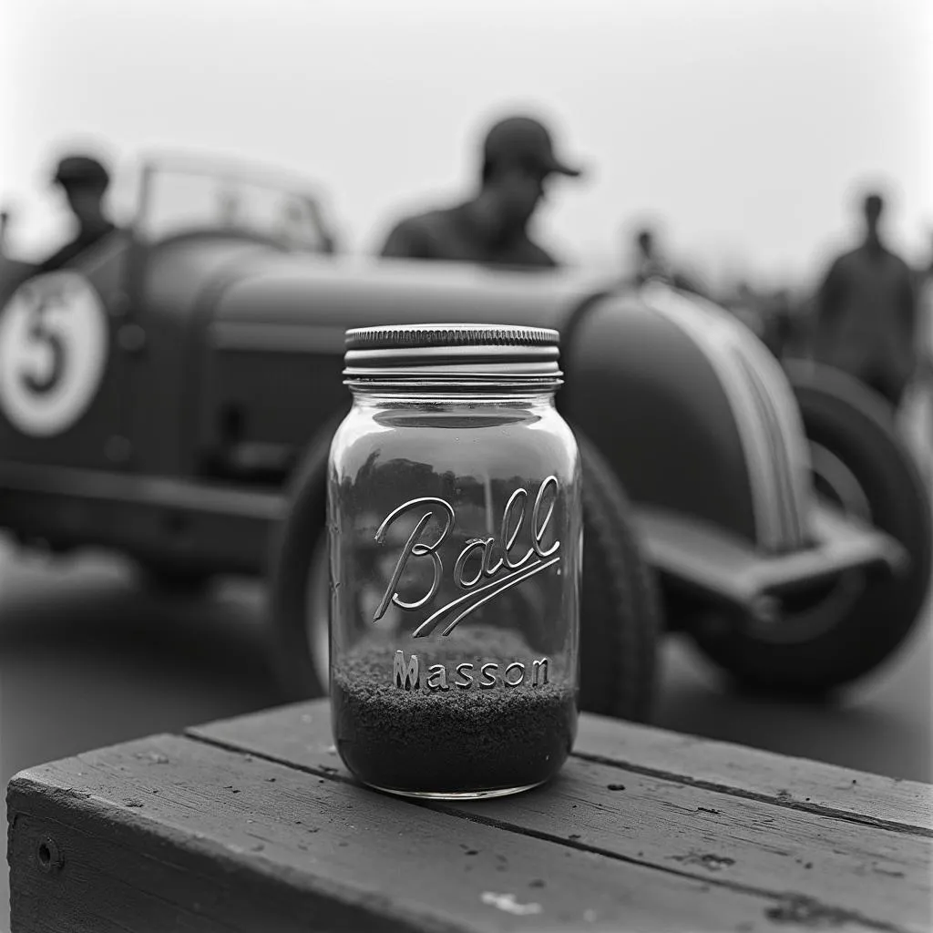 Vintage Racing Car with Mason Jar Fuel Filter