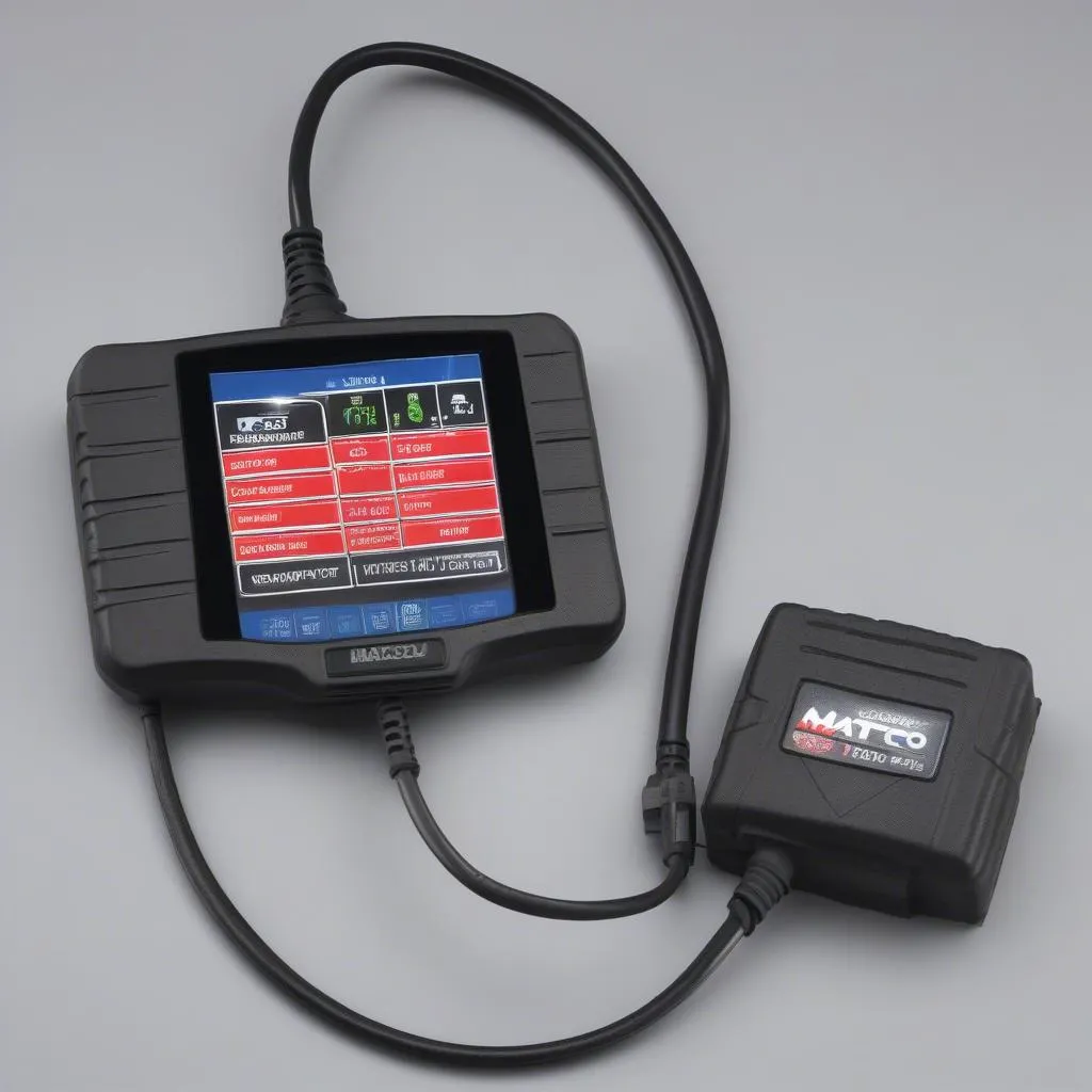 Matco Tools CAN400 OBD II Scan Tool connected to a European car