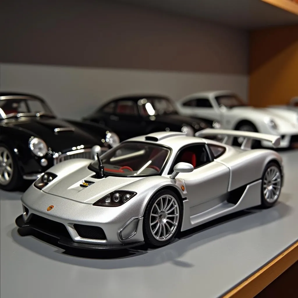 McLaren F1 model car displayed on a shelf