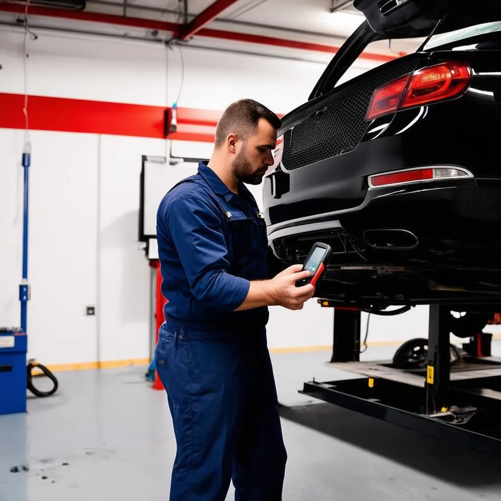 Mechanic Analyzing OBD Data