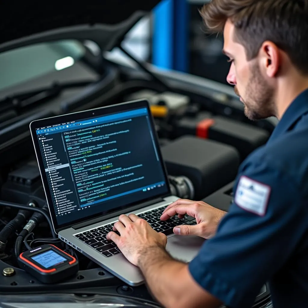 Mechanic Analyzing OBD Data