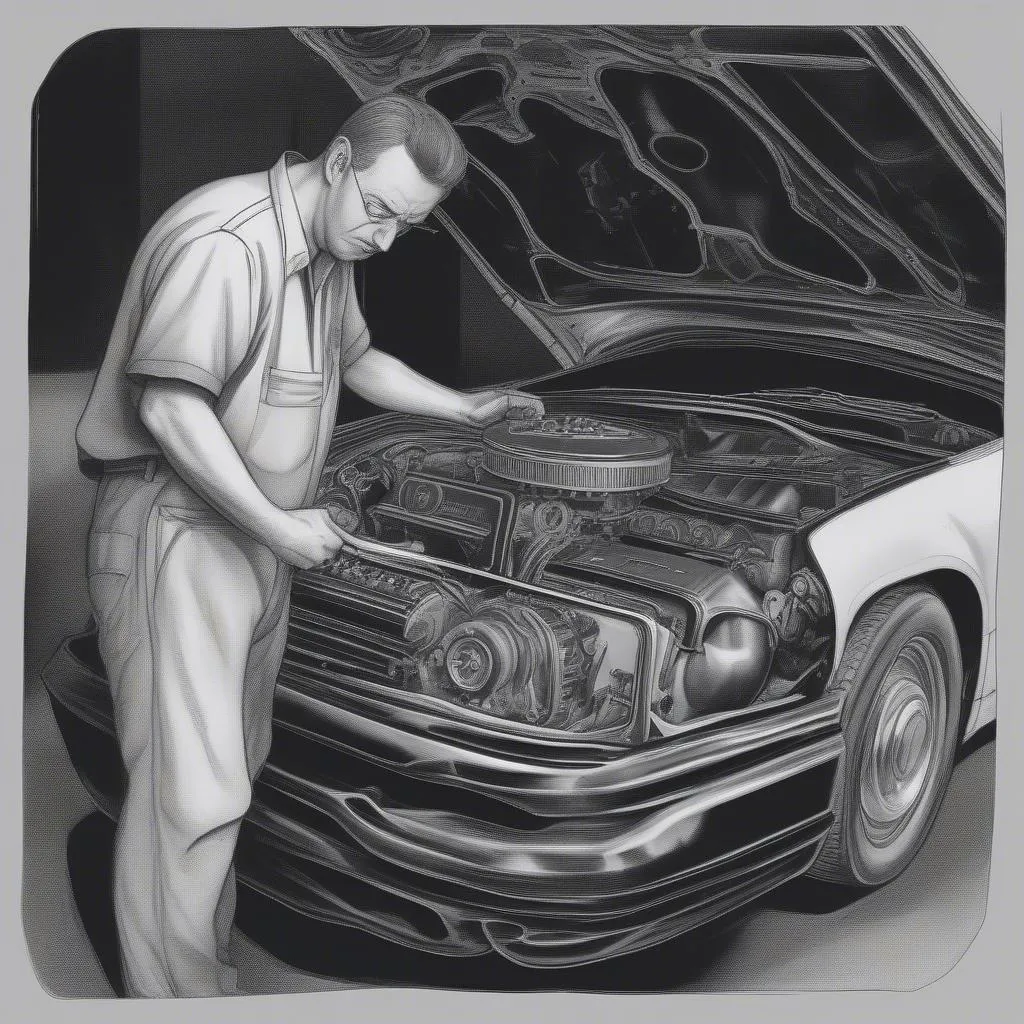 Mechanic Diagnosing Car Trouble