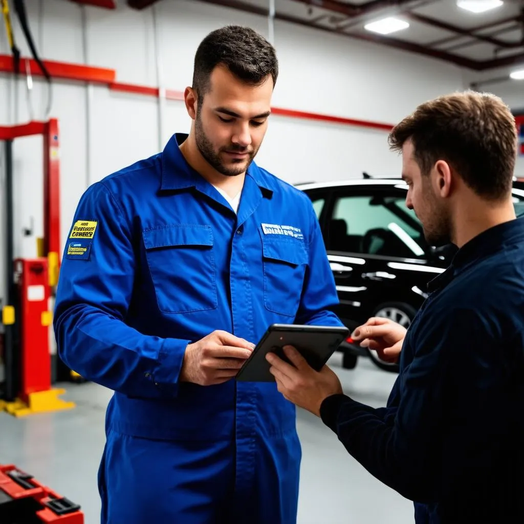 Mechanic Explaining Car Issues