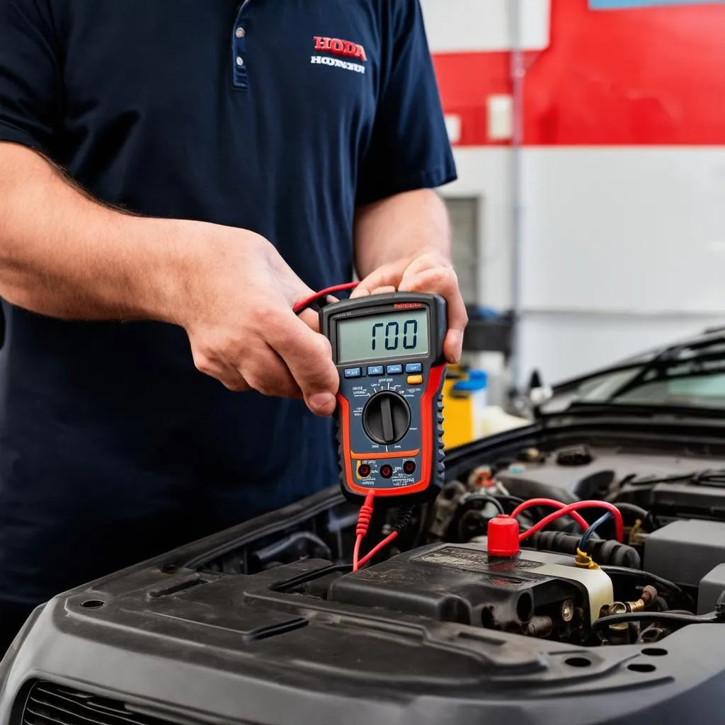 Mechanic Inspecting Honda Pilot